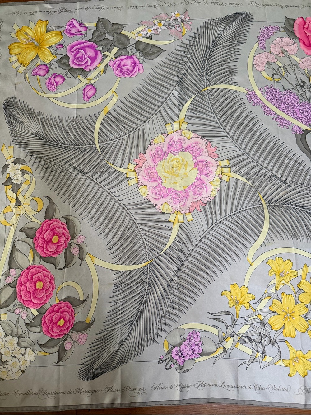 Hermes Fleurs De L’Opera Silk Scarf.